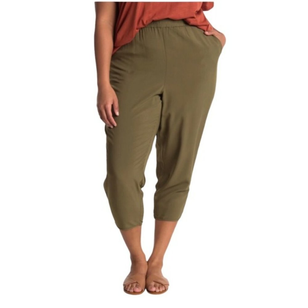 Madewell Dolphin Hem Track Trousers in Olive Green, XXL